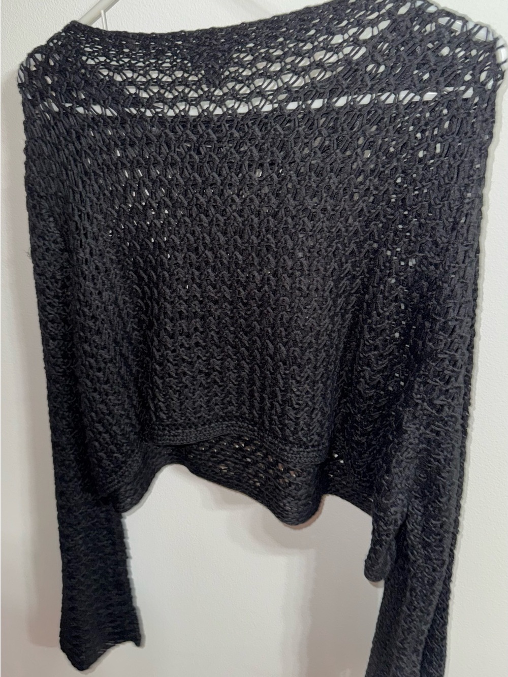 NWT Black Crochet Cropped Sweater - Women - Picture 2 of 3